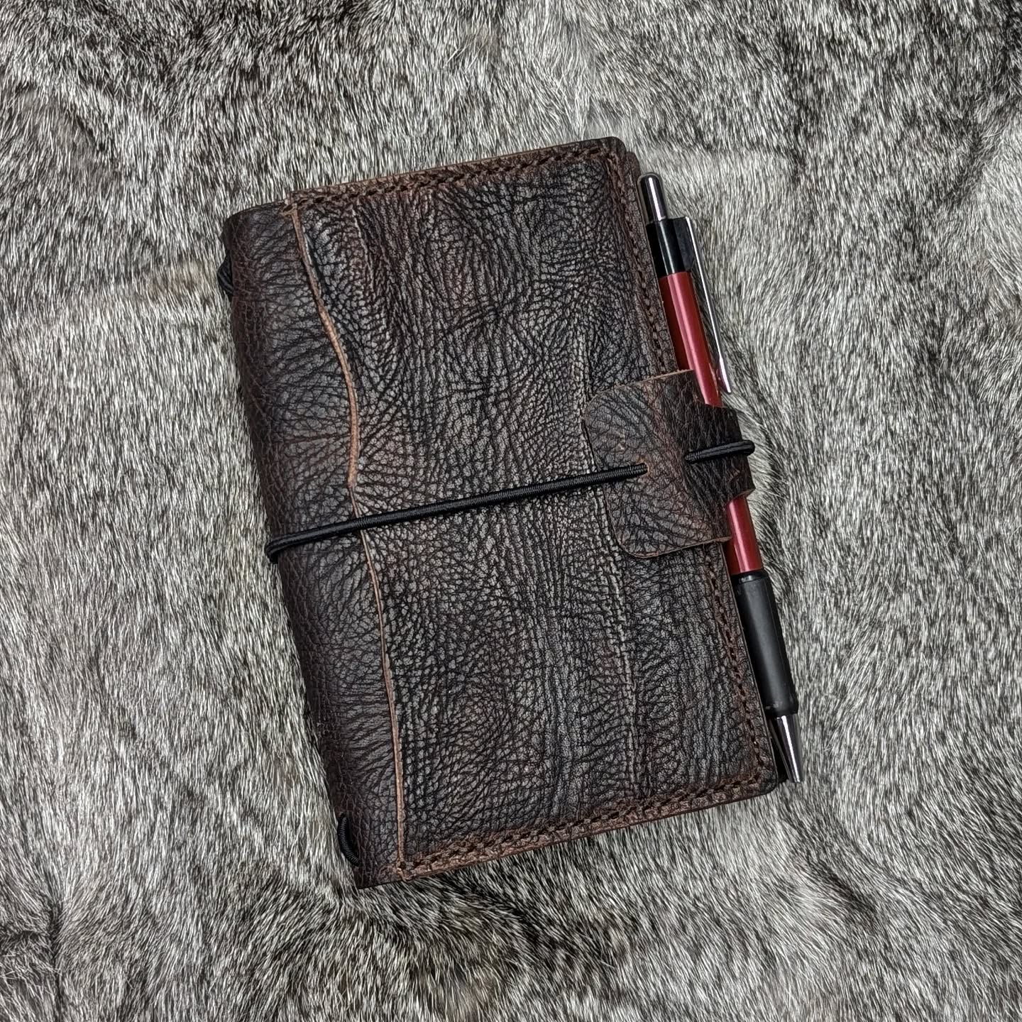 POCKET Traveller's Refillable Notebook | Durham Bull Grain 'Live Edge' #2