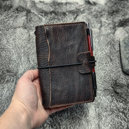 Pocket Traveller's Refillable Notebook | Bull Grain 'Live Edge' #2