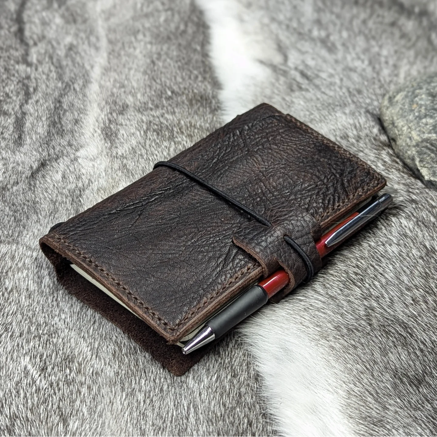 POCKET Traveller's Refillable Notebook | Bull Grain 'Live Edge' #3