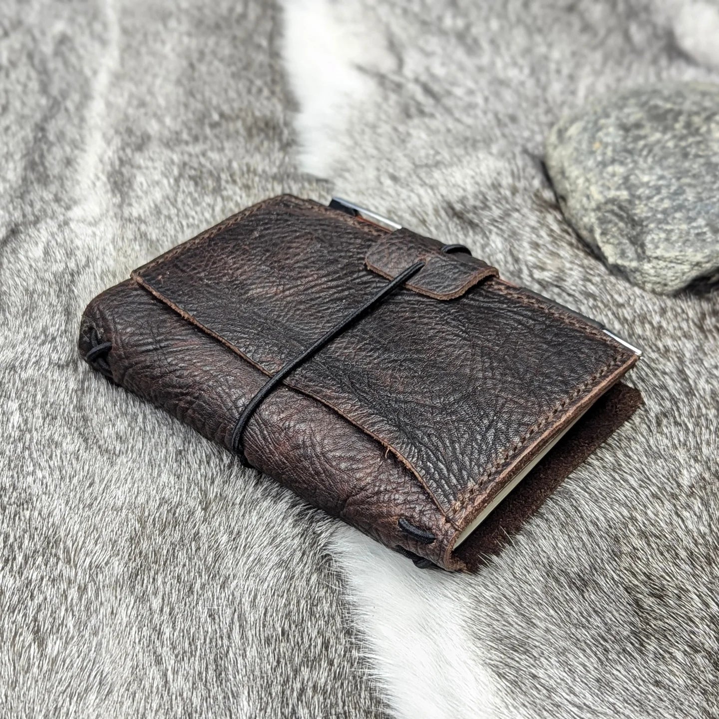 POCKET Traveller's Refillable Notebook | Bull Grain 'Live Edge' #3