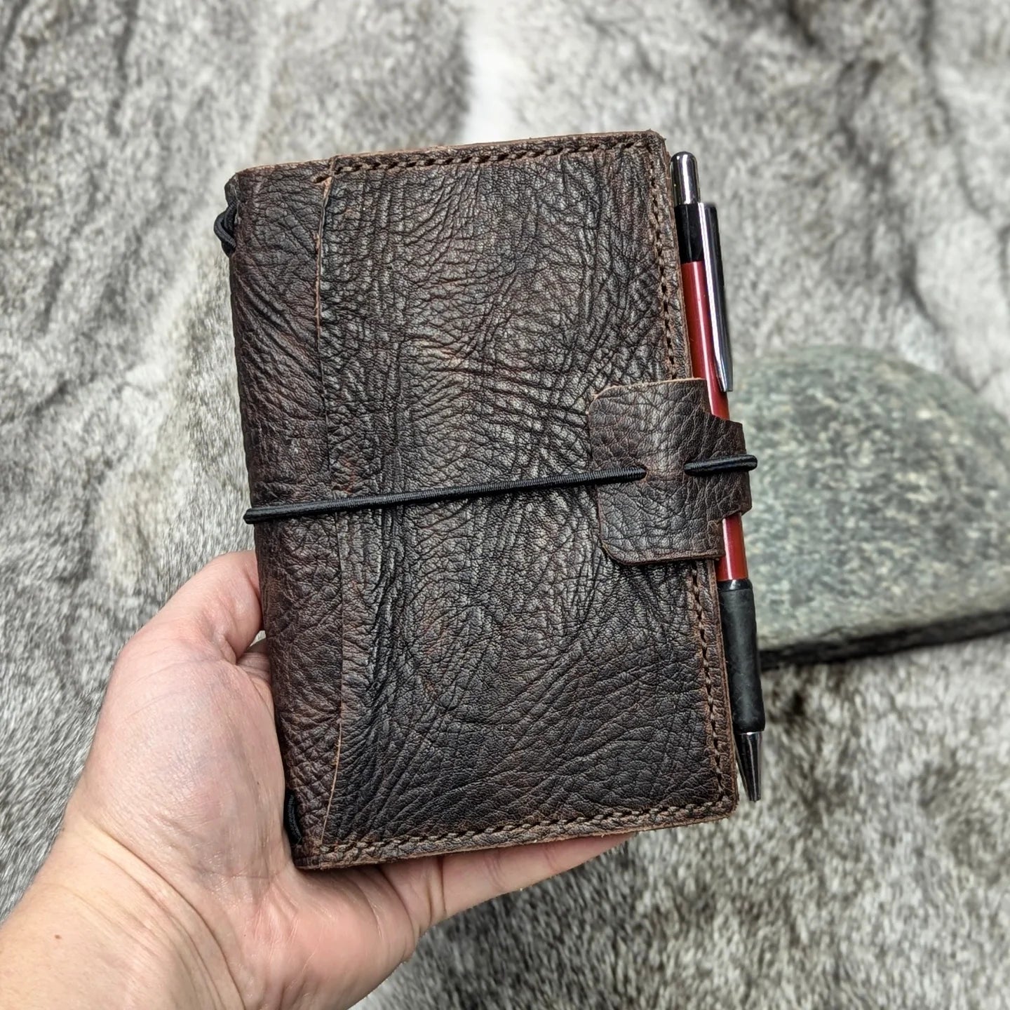 POCKET Traveller's Refillable Notebook | Bull Grain 'Live Edge' #3