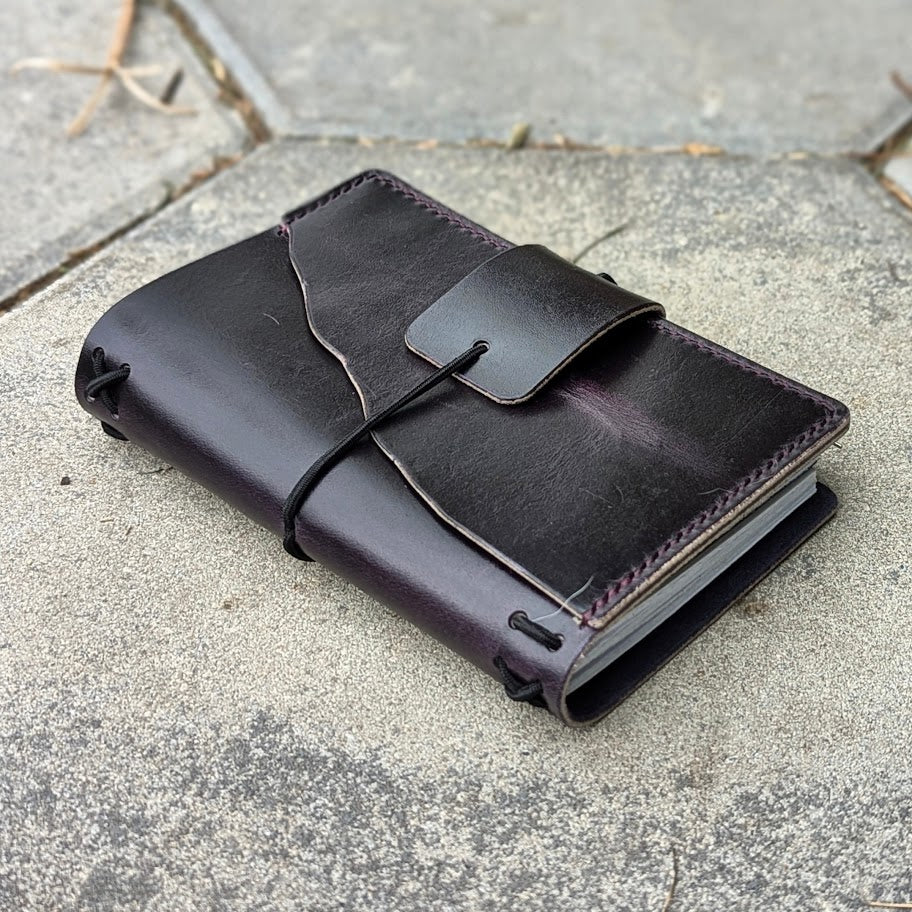 POCKET Traveller's Refillable Notebook | Eggplant Purple 'Live Edge' #21