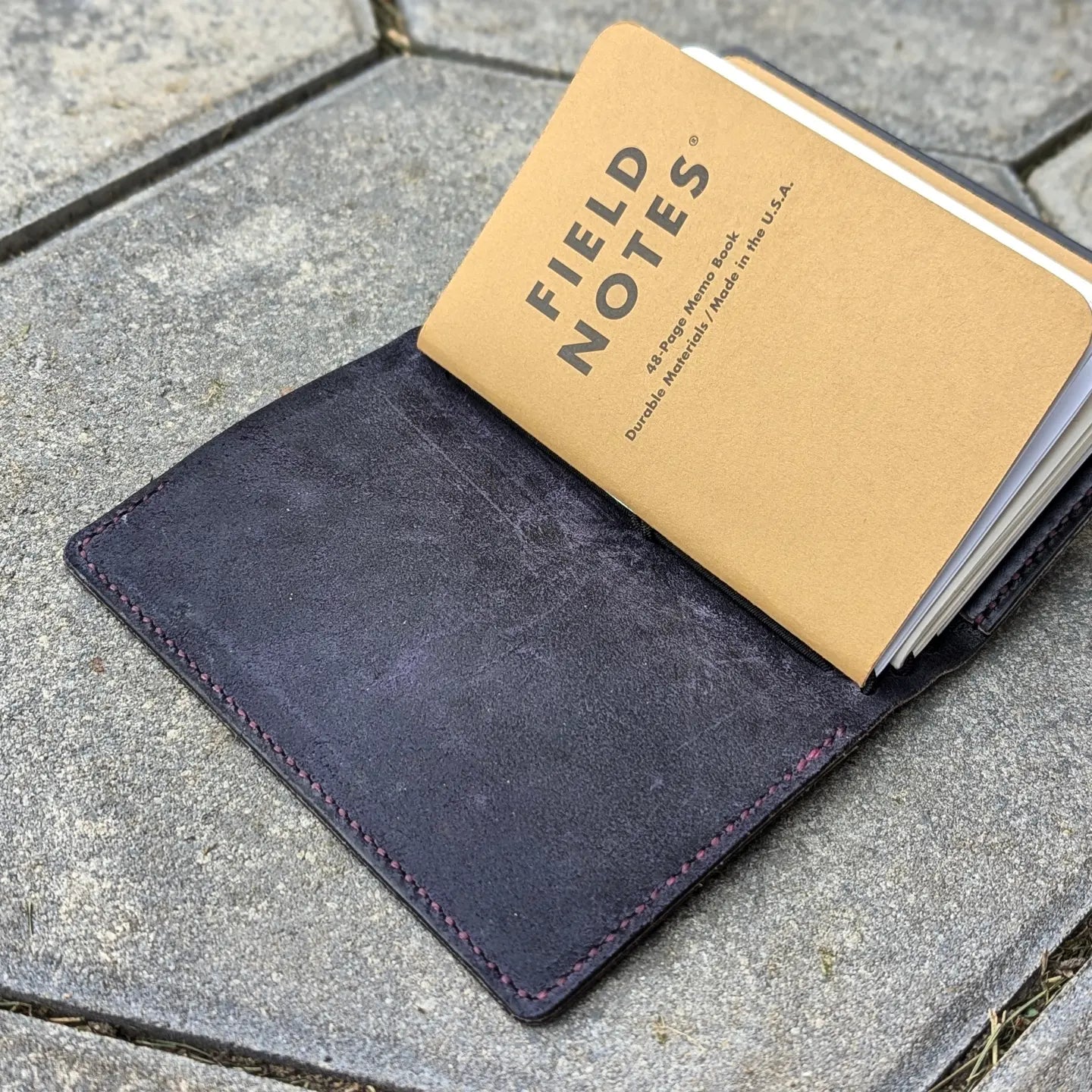 Pocket Traveller's Refillable Notebook | Eggplant Purple 'Live Edge' #11