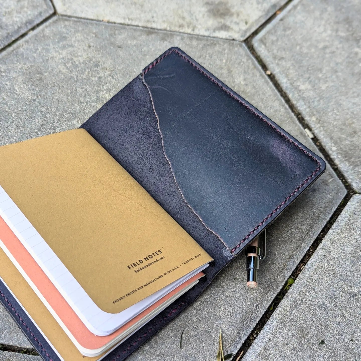 POCKET Traveller's Refillable Notebook | Eggplant Purple 'Live Edge' #4