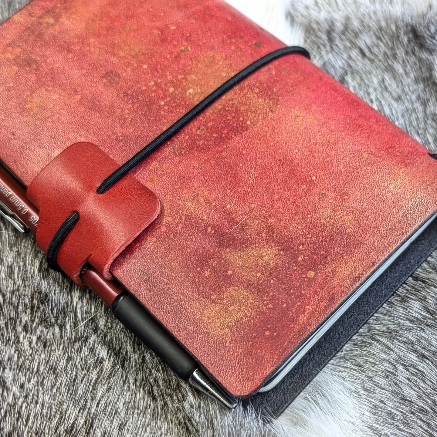 Pocket Traveller's Refillable Notebook | Tooled Ginkgo Leaf #1