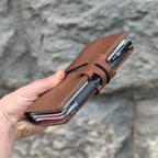 POCKET Traveller's Refillable Notebook | Brown with 'Live Edge' Pocket