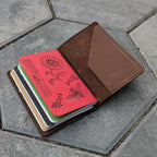 POCKET Traveller's Refillable Notebook | Brown with 'Live Edge' Pocket