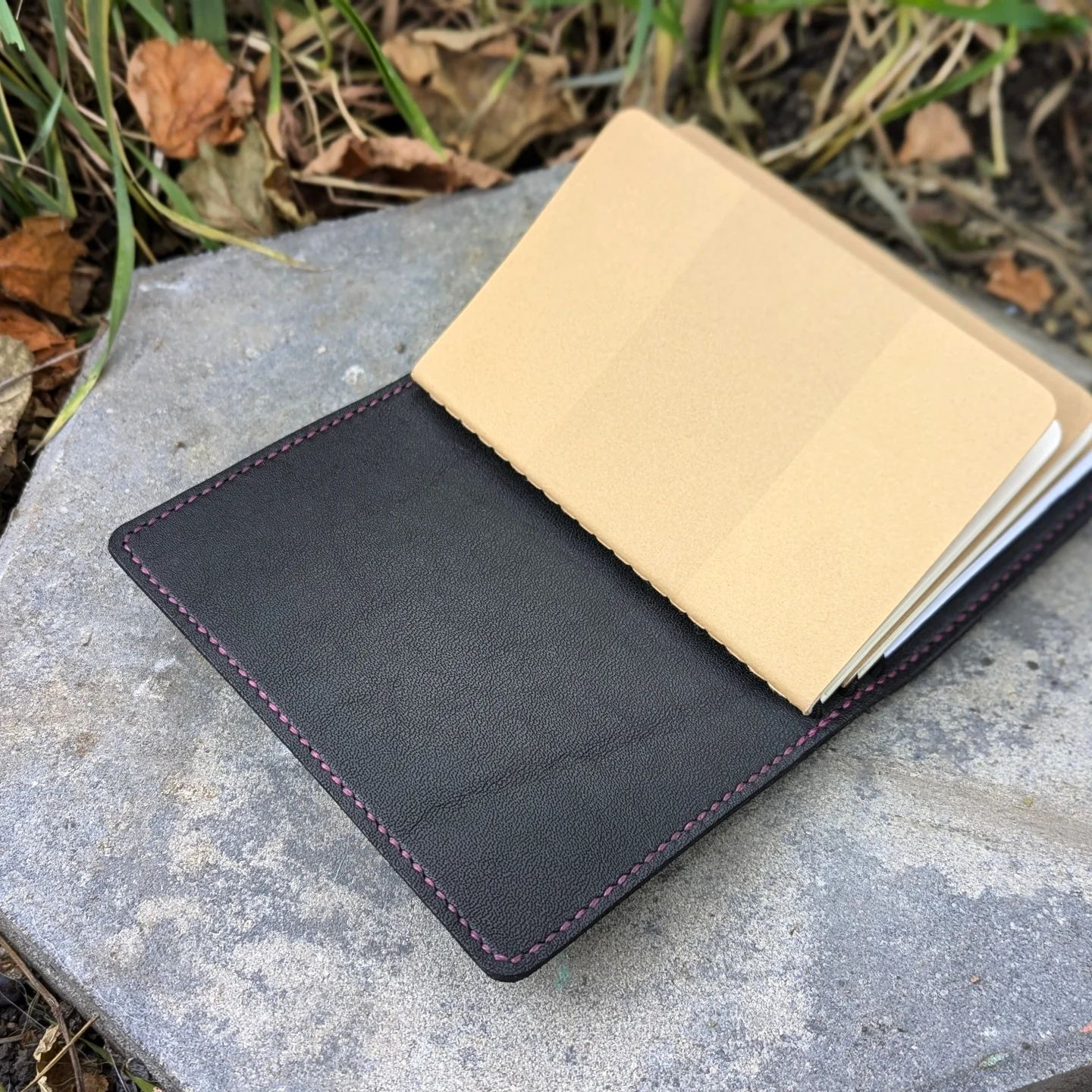 Pocket Traveller's Refillable Notebook | Black Nubuck