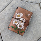 POCKET Traveller's Refillable Notebook | Pyrography Daisies