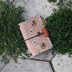 POCKET Traveller's Refillable Notebook | Pyrography Bees + Flowers #1