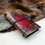 POCKET traveller's Refillable Notebook | Large Tooled Maple Leaf #1