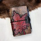 POCKET traveller's Refillable Notebook | Large Tooled Maple Leaf #1