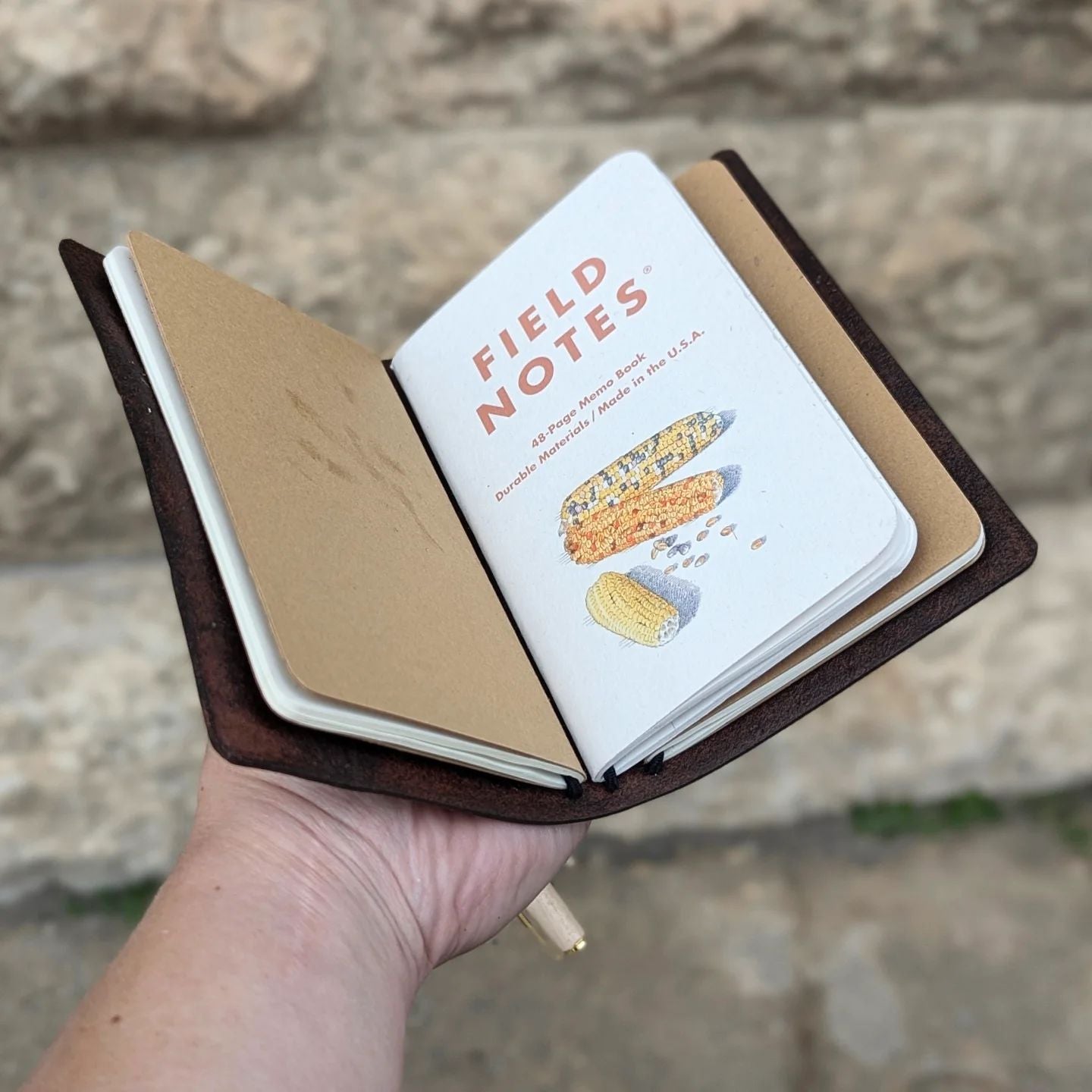 POCKET Traveller's Refillable Notebook | Tooled Ginkgo Leaves #1