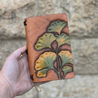 CUSTOM Traveller's Notebook | Pocket Tooled Ginkgo Leaves for J.C.