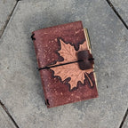 POCKET Traveller's Refillable Notebook | Tooled Maple Leaf #1