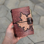 POCKET Traveller's Refillable Notebook | Tooled Maple Leaf #1