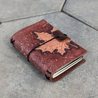 POCKET Traveller's Refillable Notebook | Tooled Maple Leaf #1