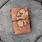 POCKET Traveller's Refillable Notebook | Tooled Monstera Leaf #2