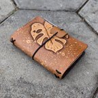POCKET Traveller's Refillable Notebook | Tooled Monstera Leaf #2