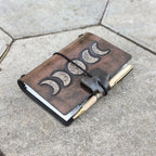POCKET Traveller's Refillable Notebook | Tooled Moon Phases #1