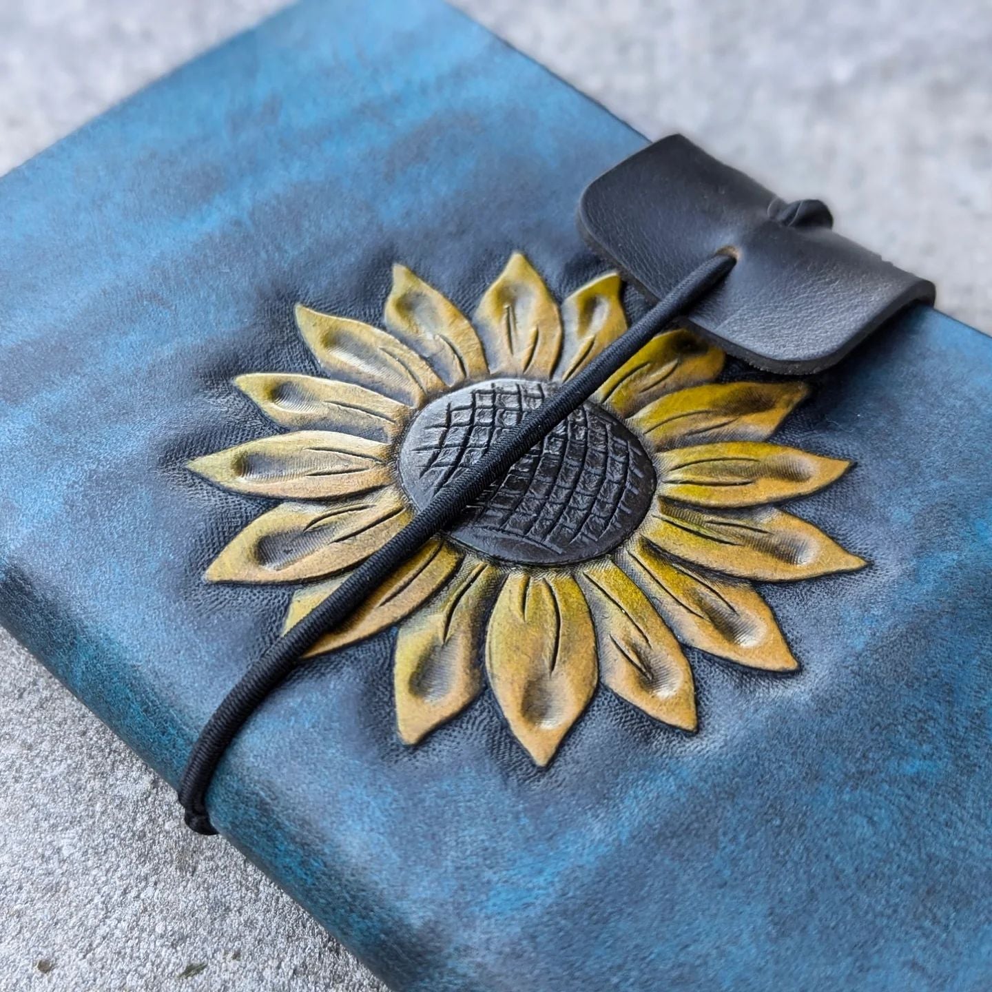 Pocket Traveller's Refillable Notebook | Tooled Sunflower