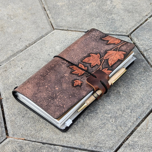 TN STANDARD Traveller's Refillable Notebook | Tooled Ivy Vine, Copper