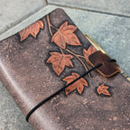 TN STANDARD Traveller's Refillable Notebook | Tooled Painted Ivy Vine #1