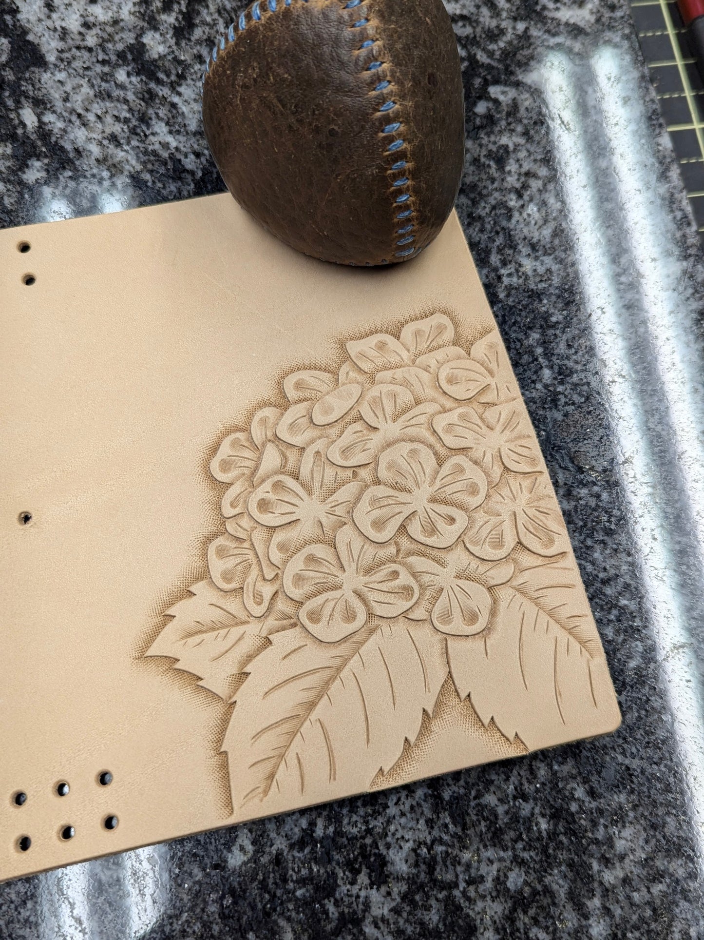 A6 Traveller's Refillable Notebook | Tooled Hydrangea for N.C.