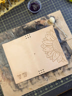 B6 SLIM Traveller's Refillable Notebook | Purple + Gold Sunflower for T.W.