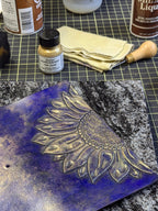 B6 SLIM Traveller's Refillable Notebook | Purple + Gold Sunflower for T.W.