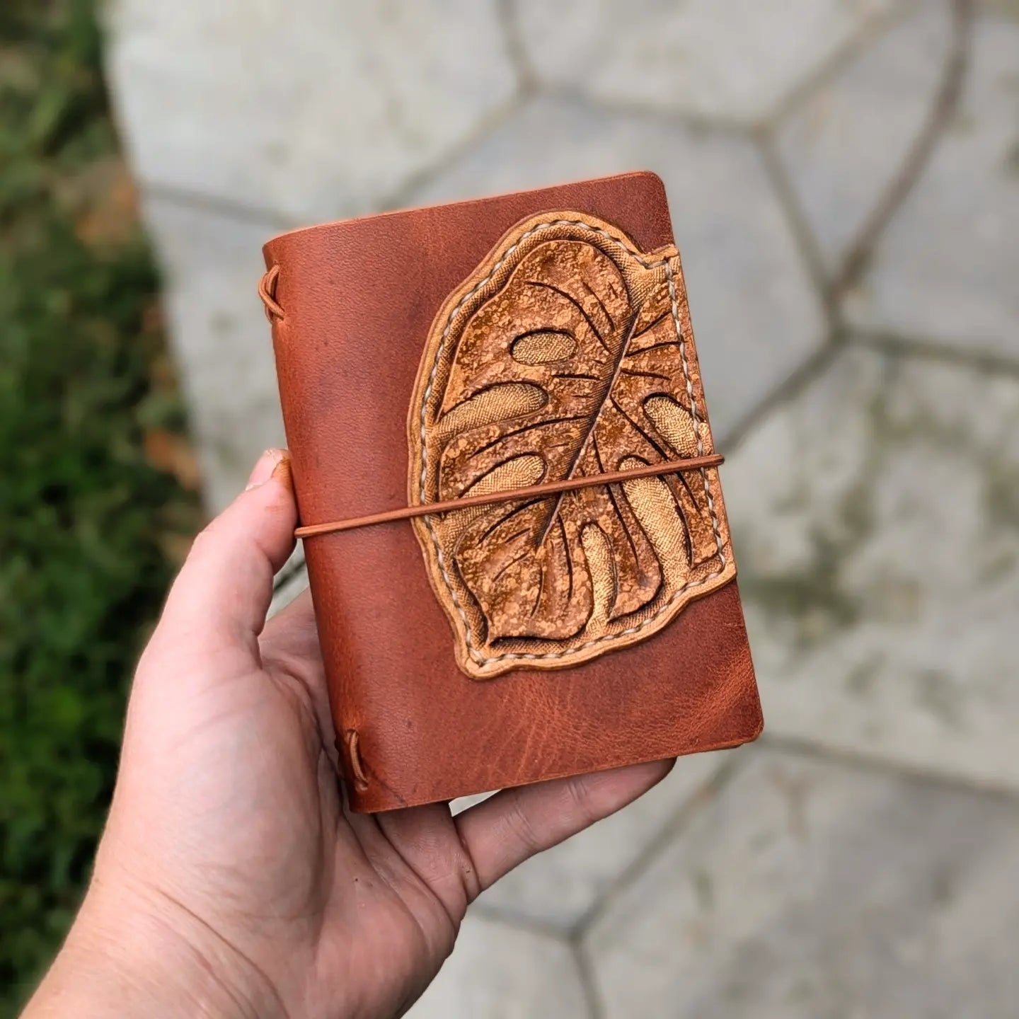 A7 Traveller's Notebook | Tooled Monstera Leaf, No. 2