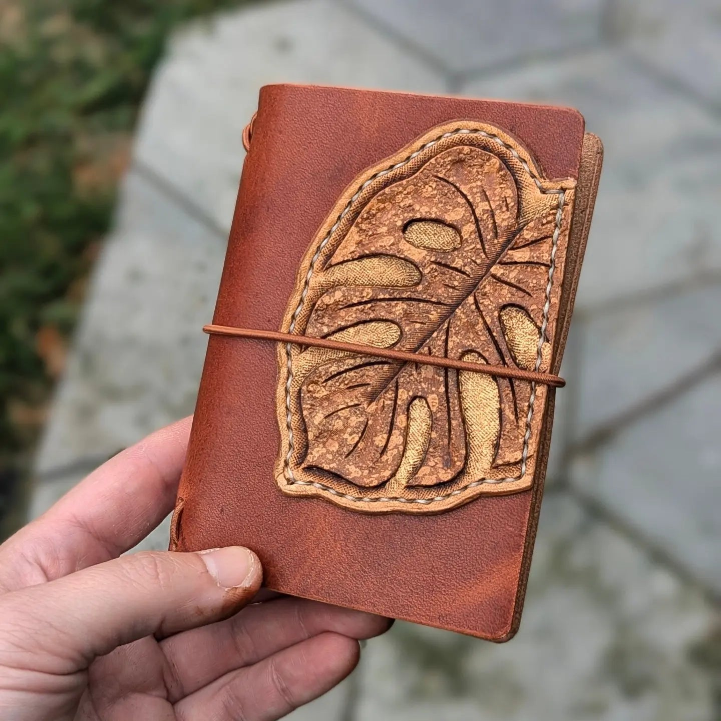 A7 Traveller's Notebook | Tooled Monstera Leaf, No. 2
