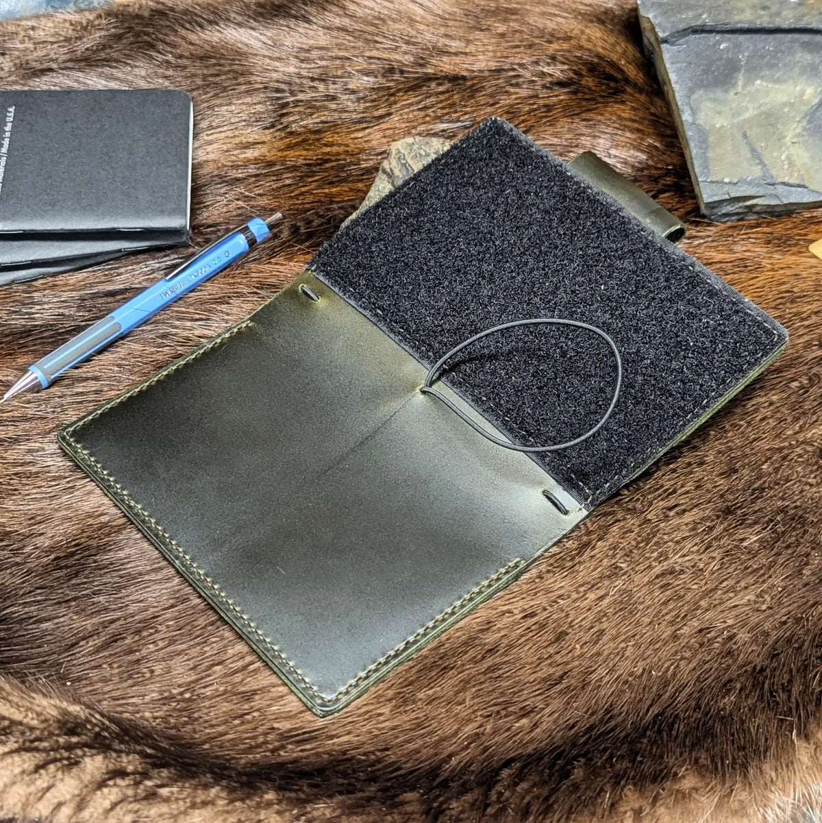 CUSTOM Traveller's Notebook | Pocket Velcro Cover for B.T.