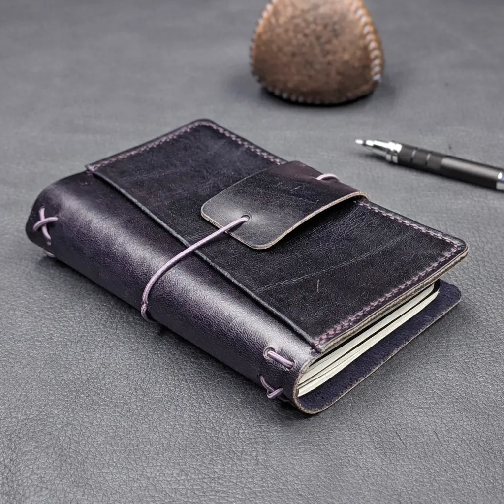 POCKET Traveller's Notebook | Eggplant Purple 'Live Edge' #11