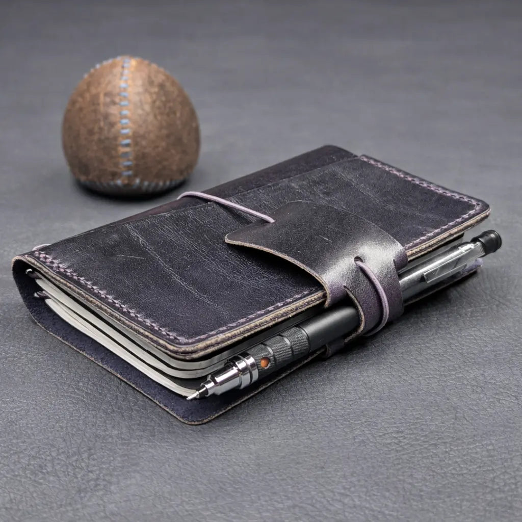 POCKET Traveller's Notebook | Eggplant Purple 'Live Edge' #11