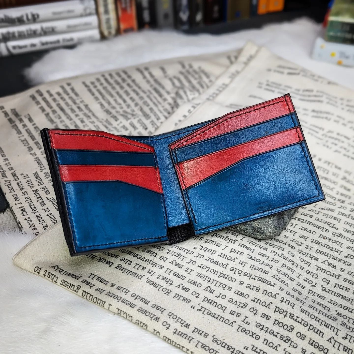 Custom Bifold Wallet | Black, Blue, + Red for R.K.