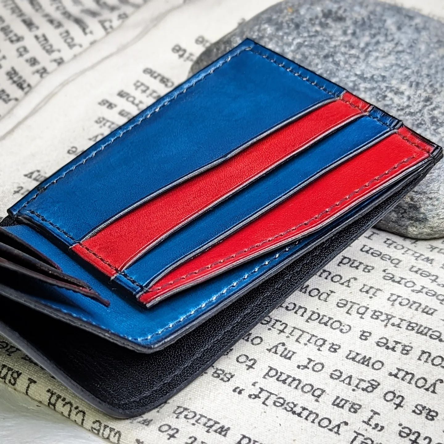 Custom Bifold Wallet | Black, Blue, + Red for R.K.