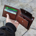 CUSTOM Bifold Wallet | Brown with Coin Pouch for D.B.