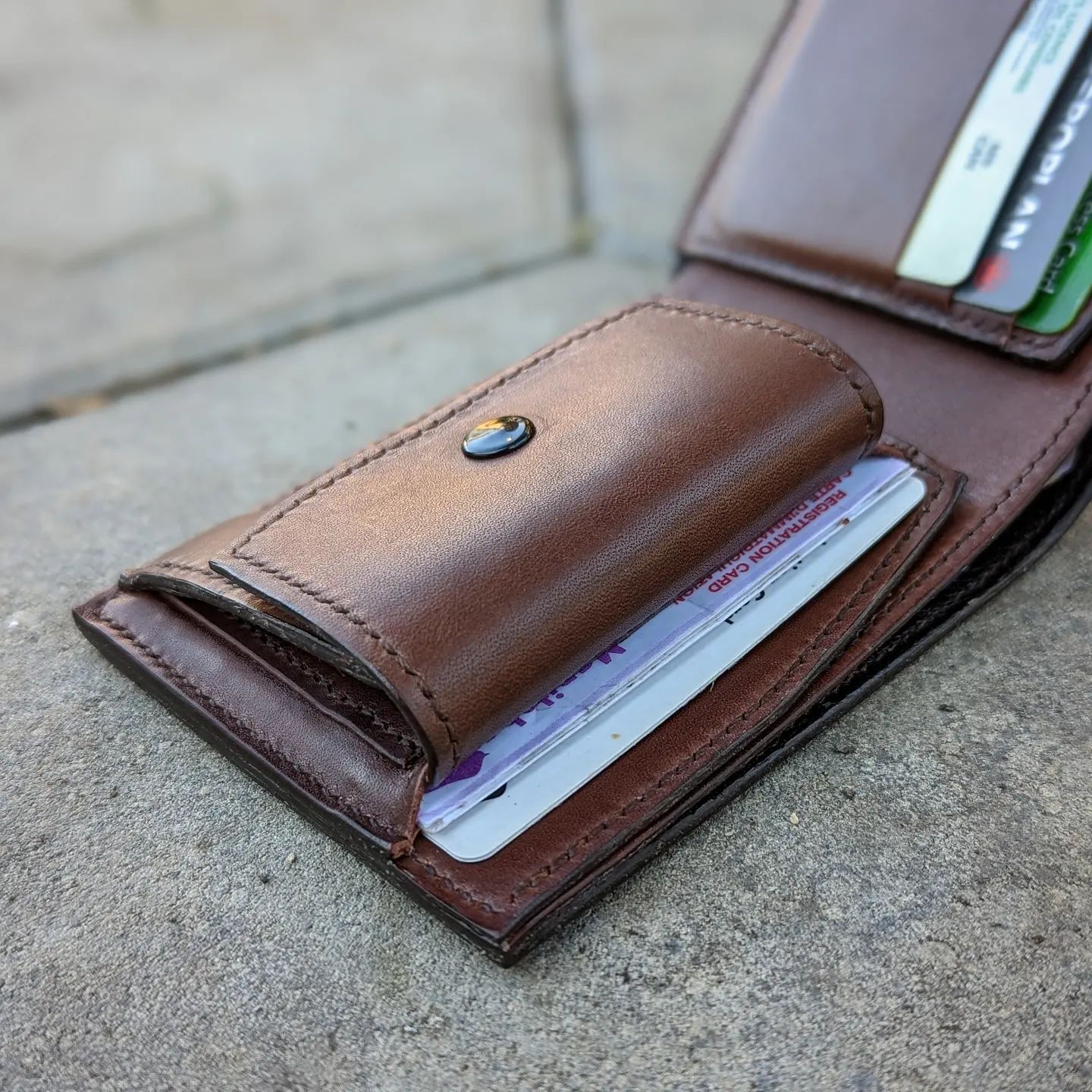 Custom Bifold Wallet | Brown with Coin Pouch for D.B.