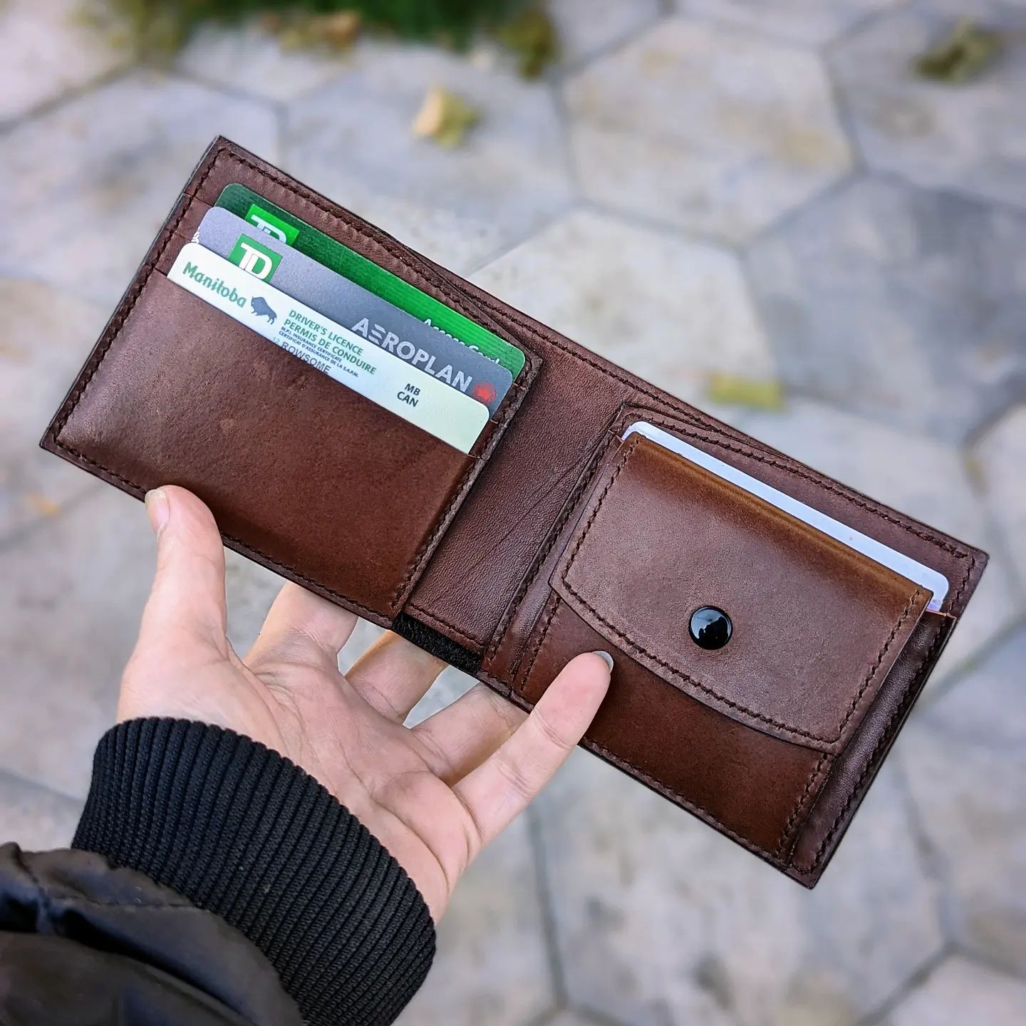 Custom Bifold Wallet | Brown with Coin Pouch for D.B.