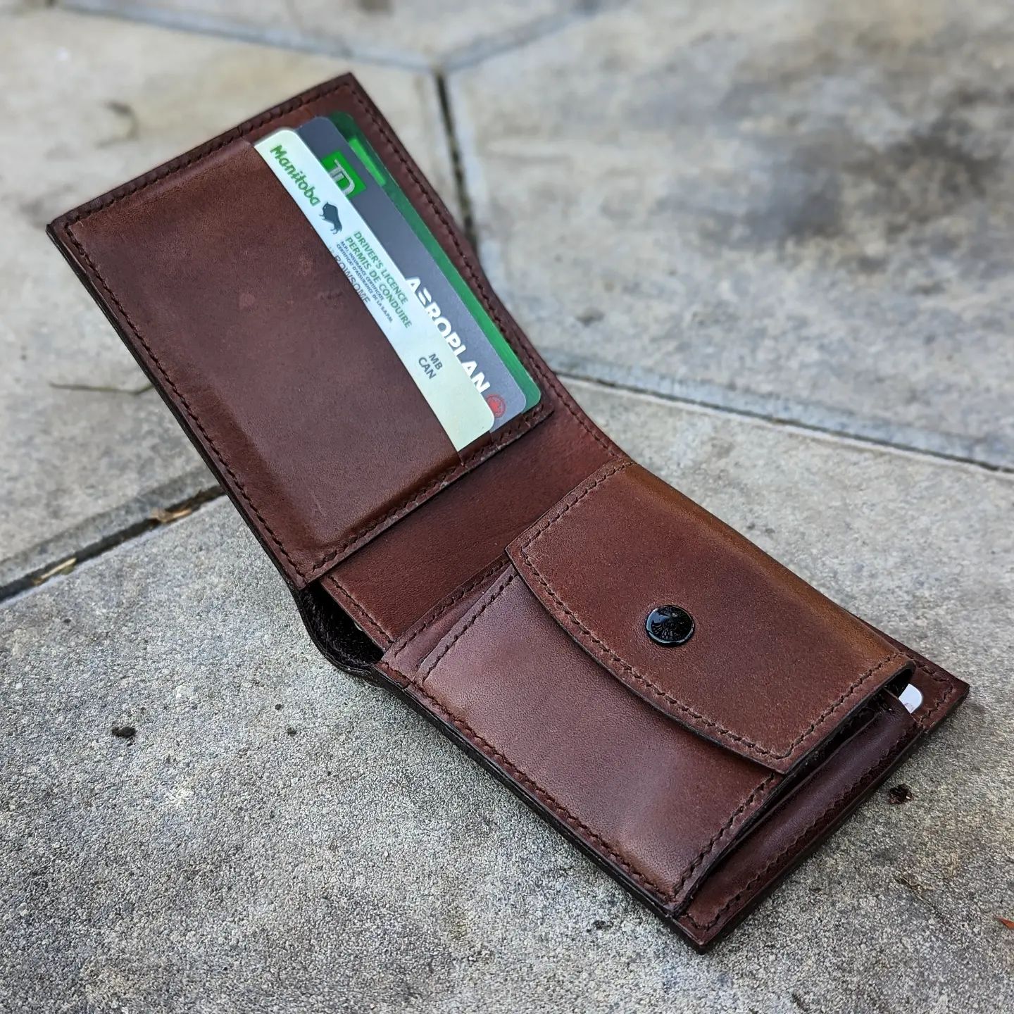 Custom Bifold Wallet | Brown with Coin Pouch for D.B.