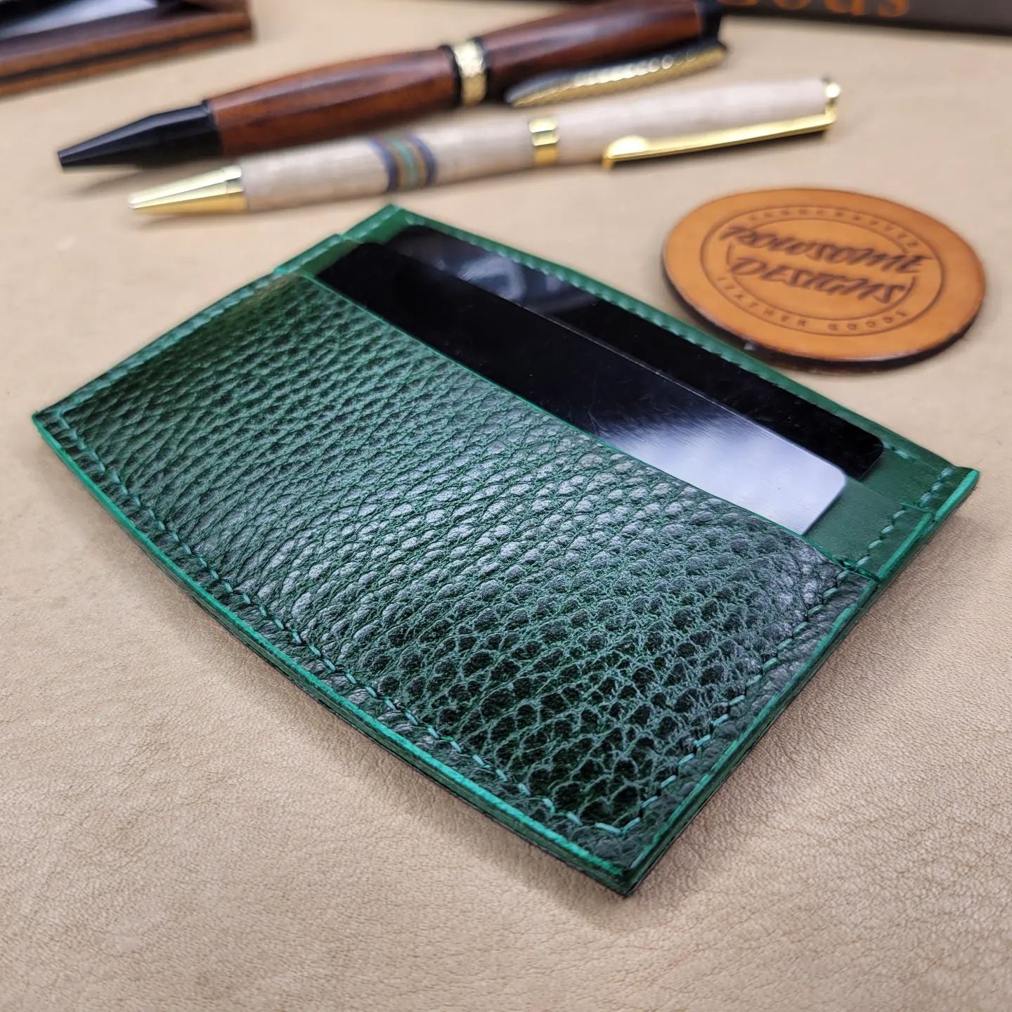 Three-Pocket Minimalist Wallet | Green + Black