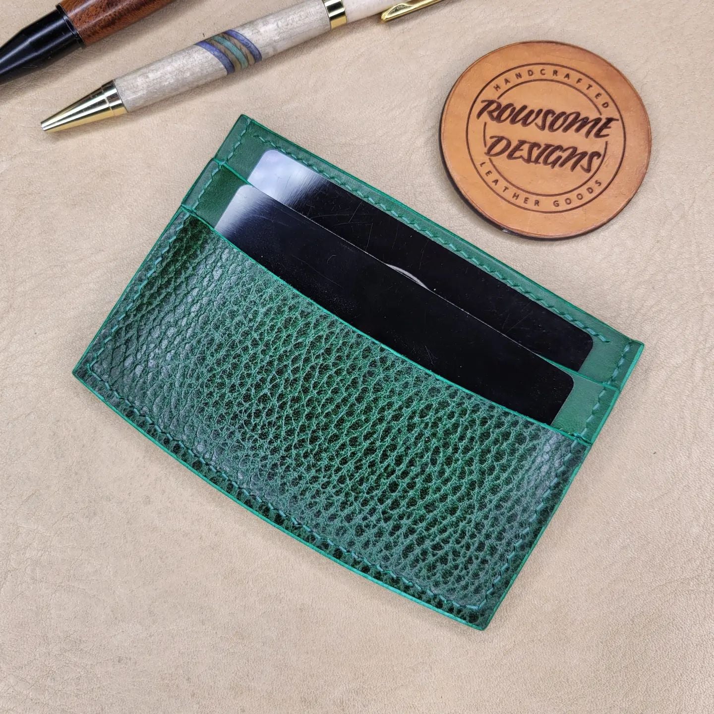 Three-Pocket Minimalist Wallet | Green + Black